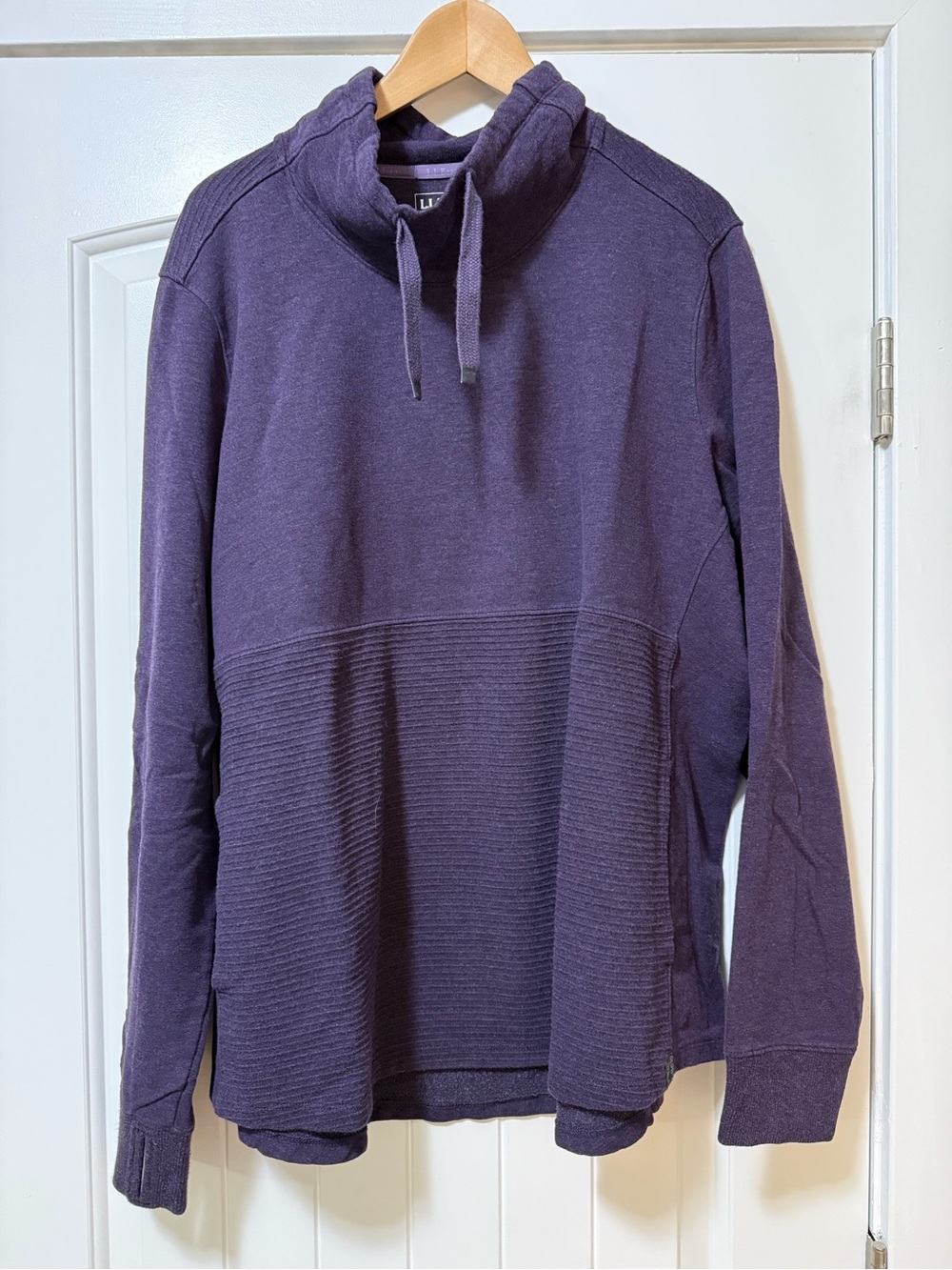 L.L.Bean Cozy Mixed-Knit Pullover in Purple 3X